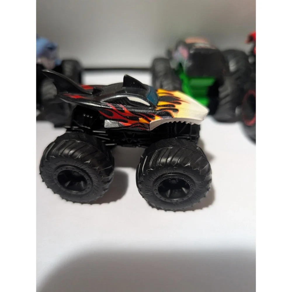 Monster Jam Hot Wheels Monster Truck Lot of 4 Grave Digger Megalodon Spiderman